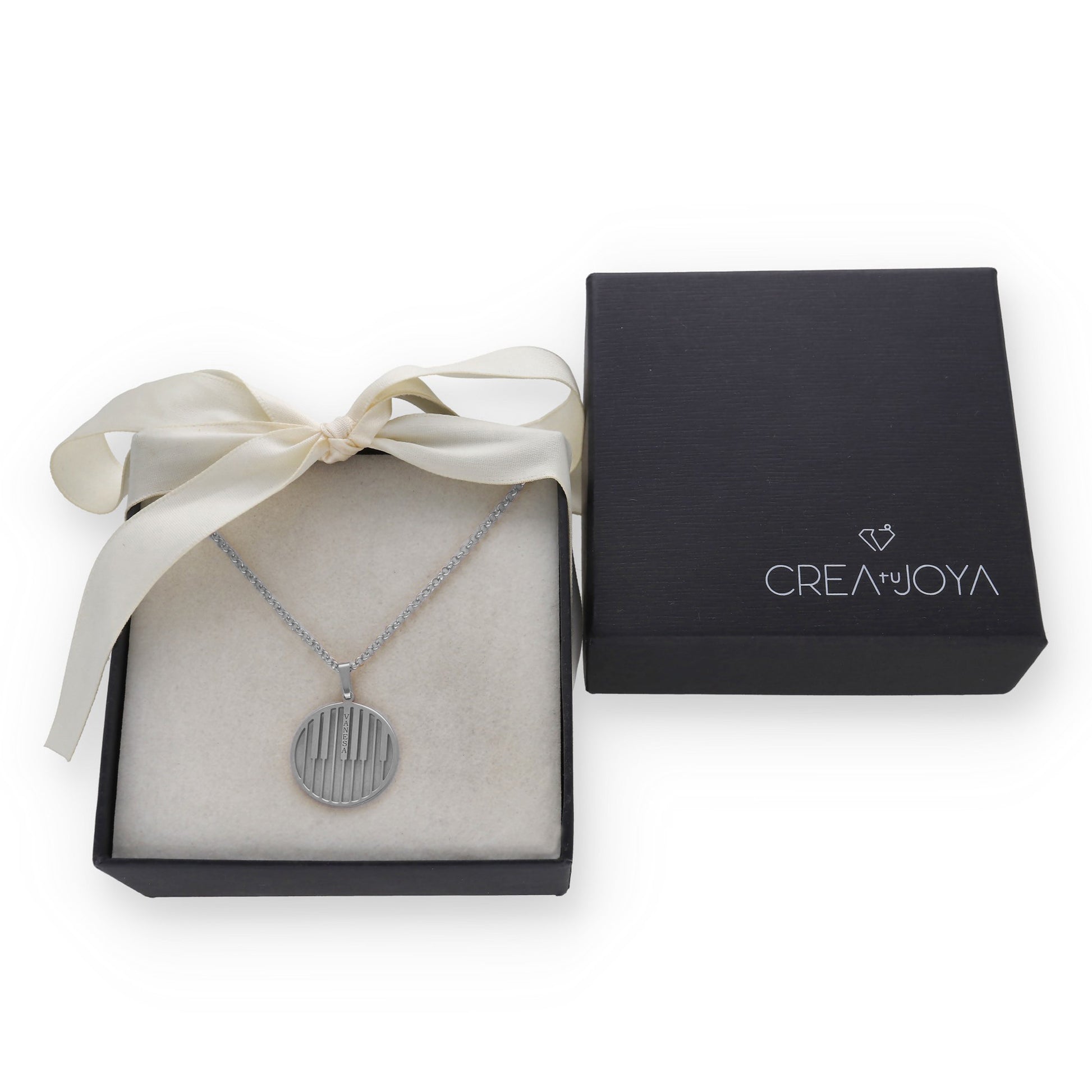 Colgante Piano en Plata de Ley 925 y baño Oro rosa 18k