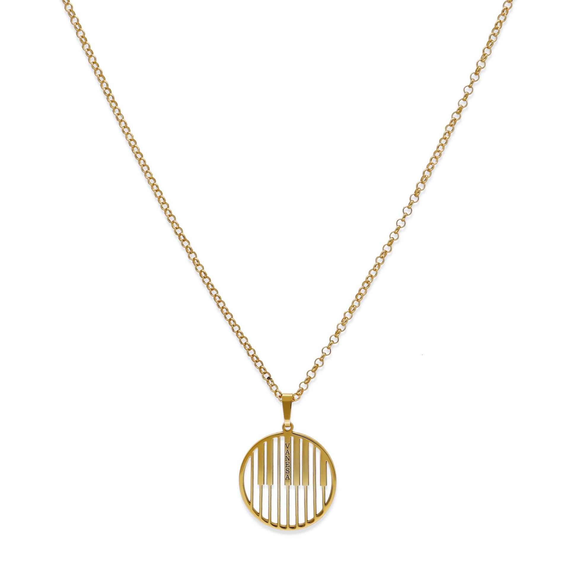 Colgante Piano en Plata de Ley 925 y baño Oro rosa 18k