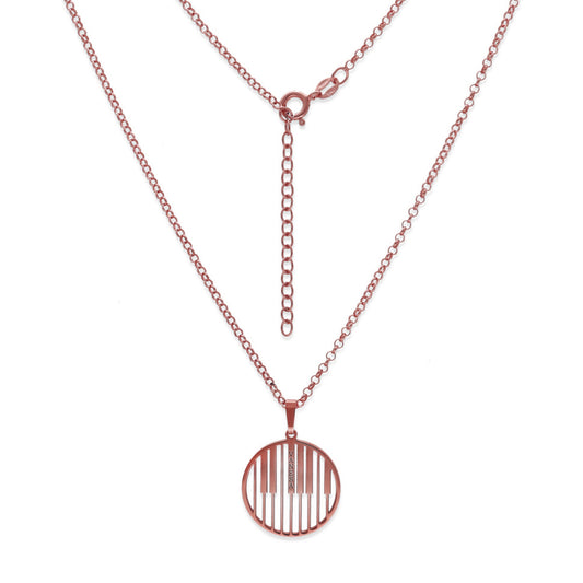 Colgante Piano en Plata de Ley 925 y baño Oro rosa 18k