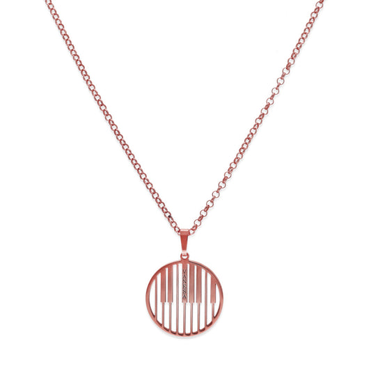 Colgante Piano en Plata de Ley 925 y baño Oro rosa 18k