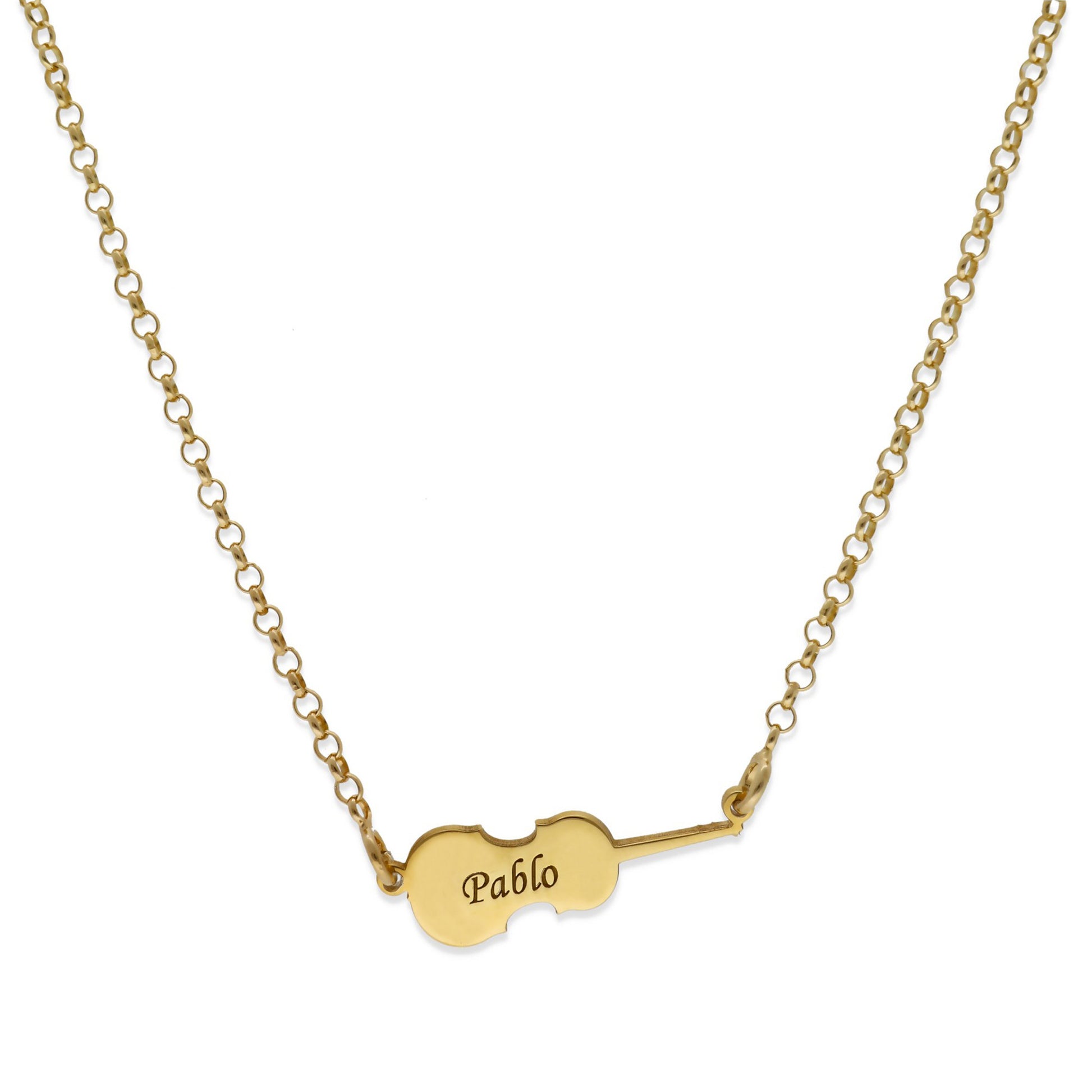 Colgante Violín en Plata de Ley 925 y baño Oro 18k