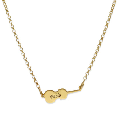 Colgante Violín en Plata de Ley 925 y baño Oro 18k