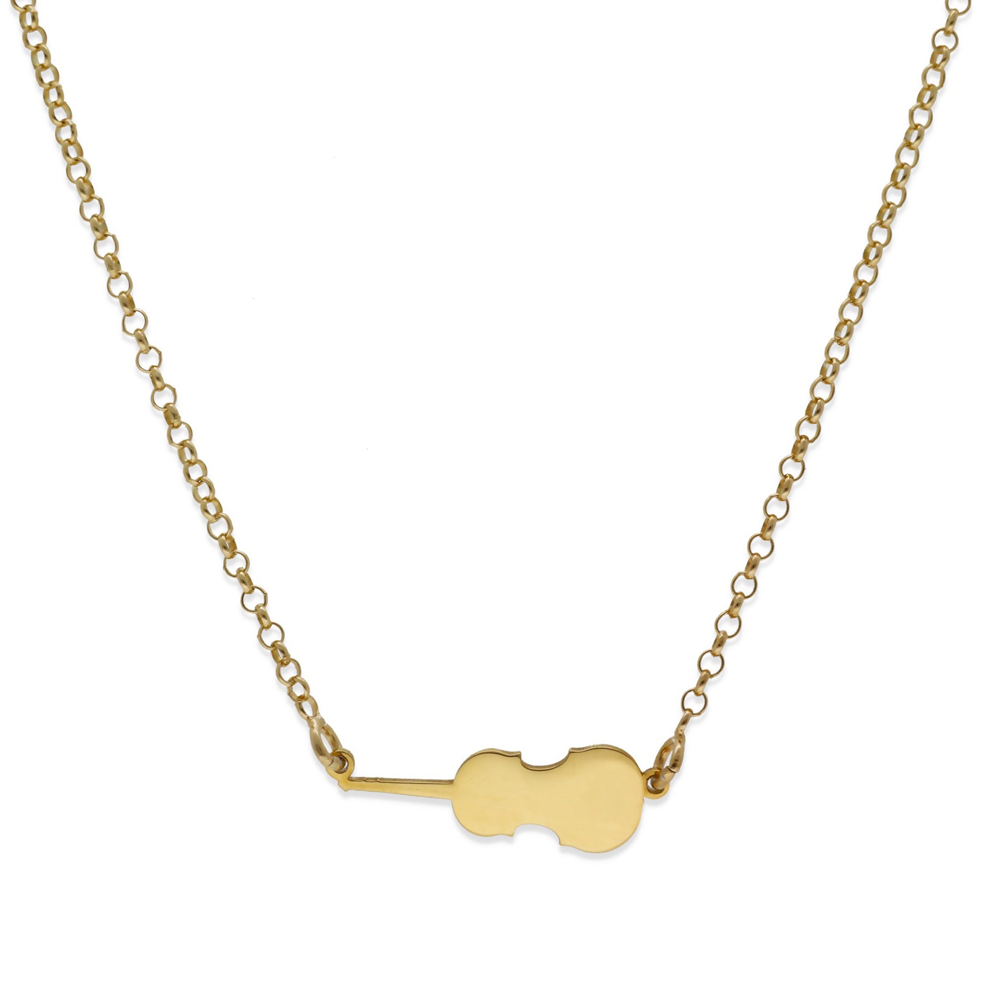 Colgante Violín en Plata de Ley 925 y baño Oro 18k