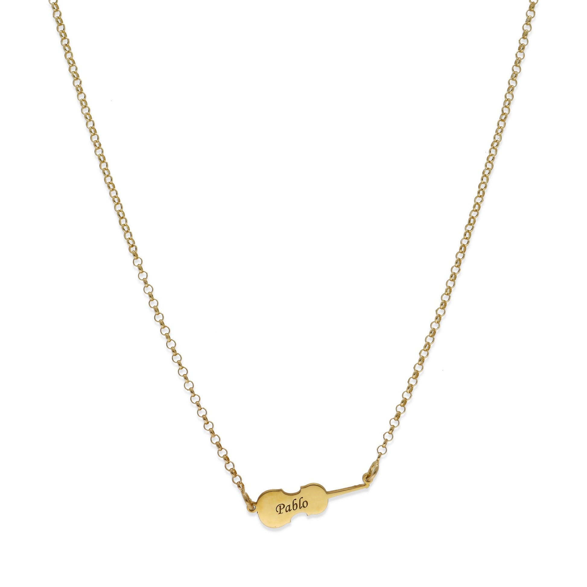 Colgante Violín en Plata de Ley 925 y baño Oro 18k