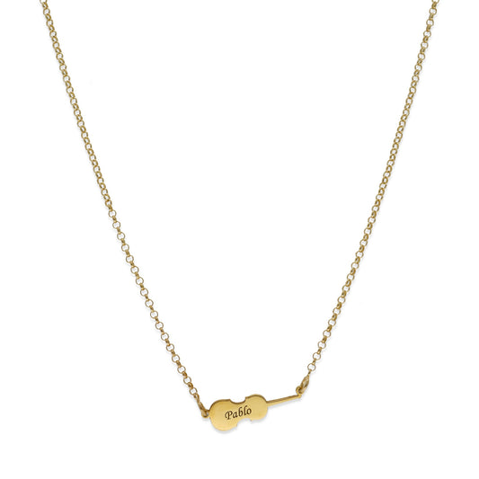 Colgante Violín en Plata de Ley 925 y baño Oro 18k