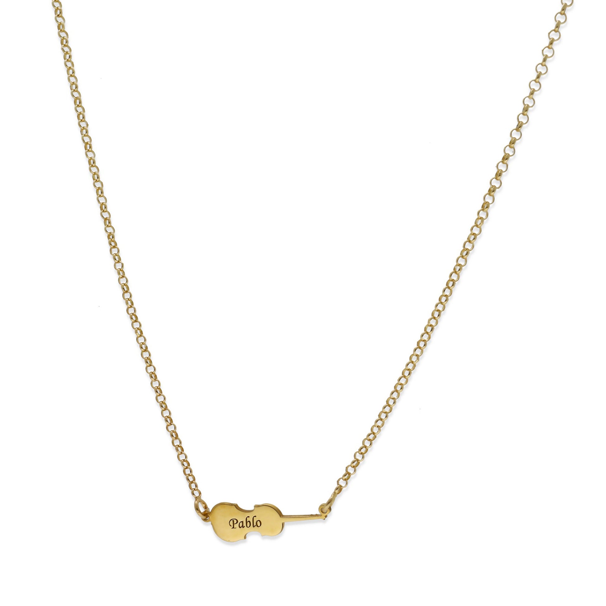 Colgante Violín en Plata de Ley 925 y baño Oro 18k