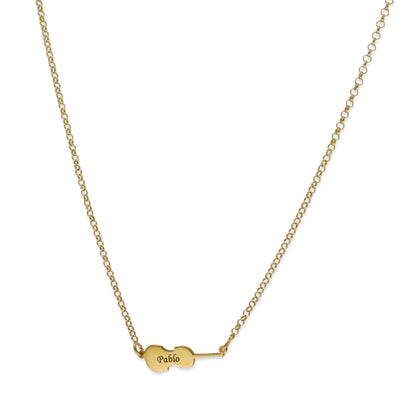 Colgante Violín en Plata de Ley 925 y baño Oro 18k