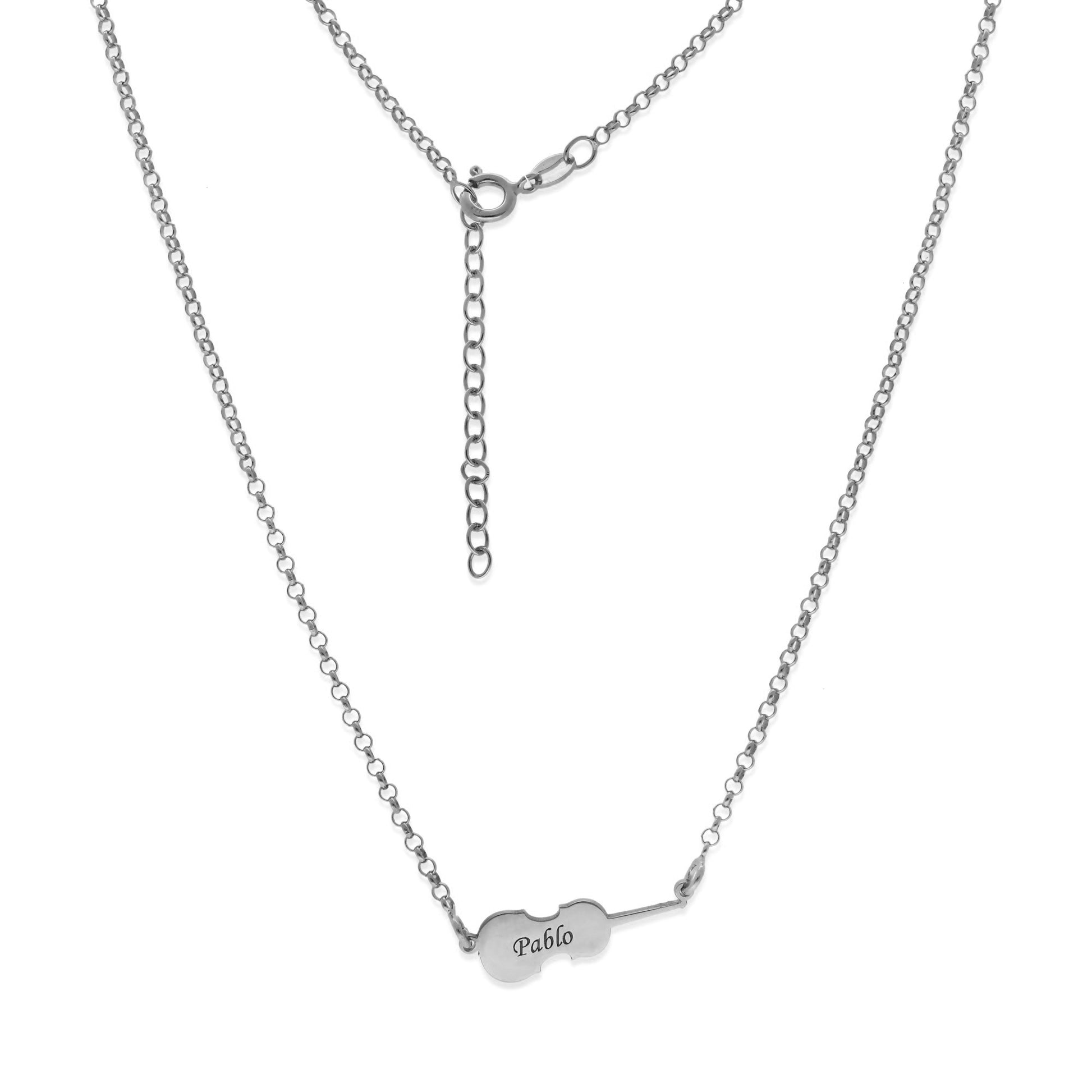 Colgante Violín en Plata de Ley 925 y baño Oro rosa 18k