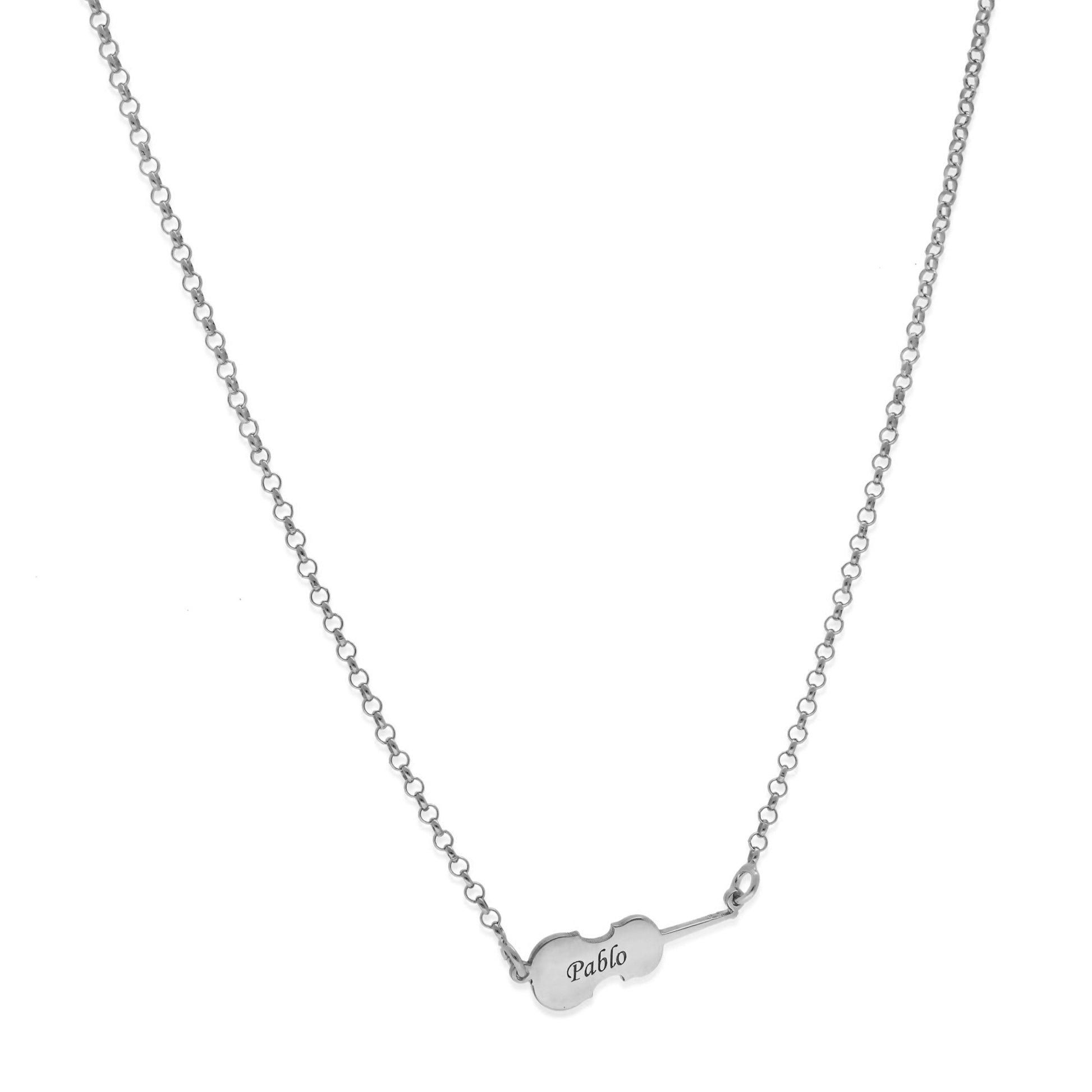 Colgante Violín en Plata de Ley 925 y baño Oro rosa 18k