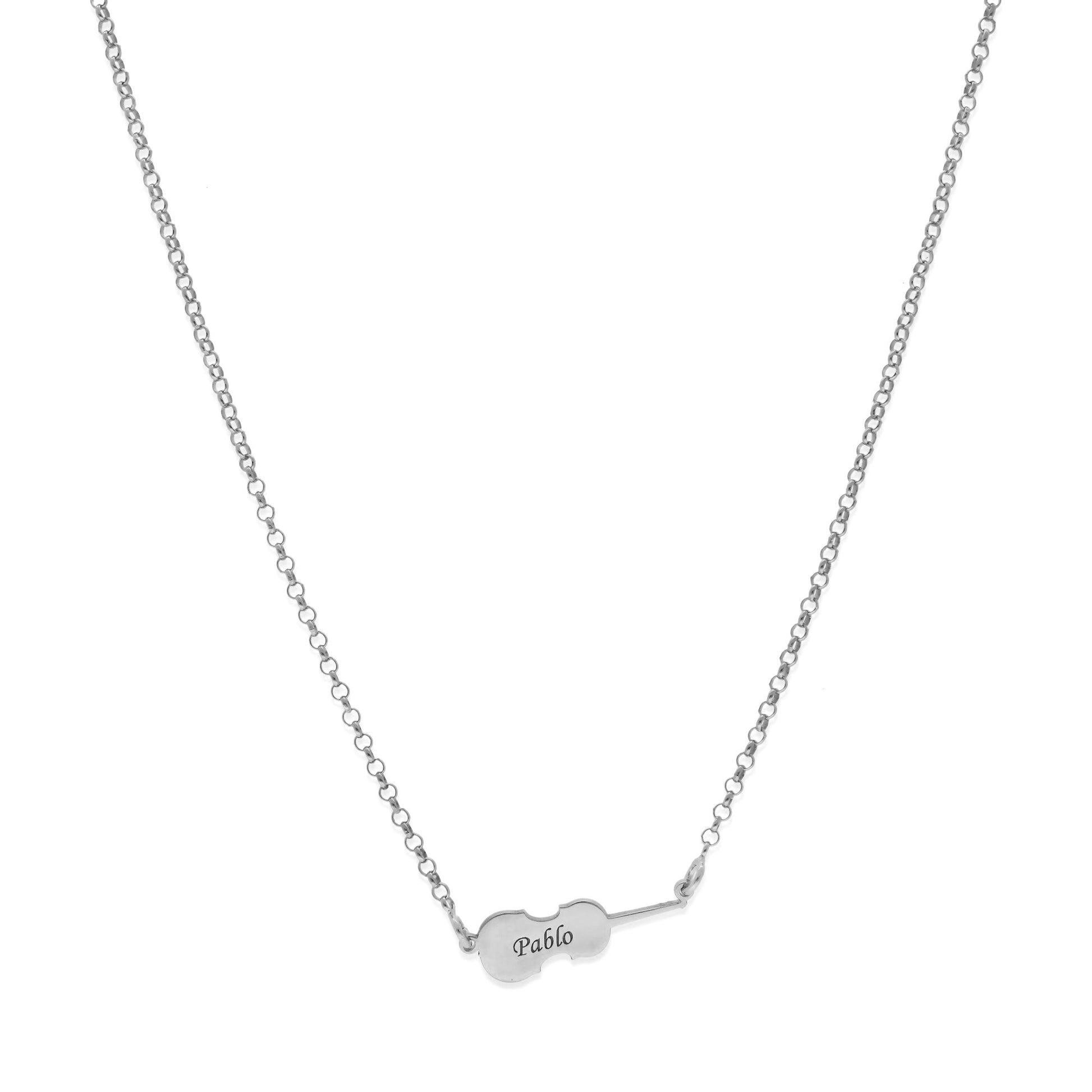 Colgante Violín en Plata de Ley 925 y baño Oro rosa 18k