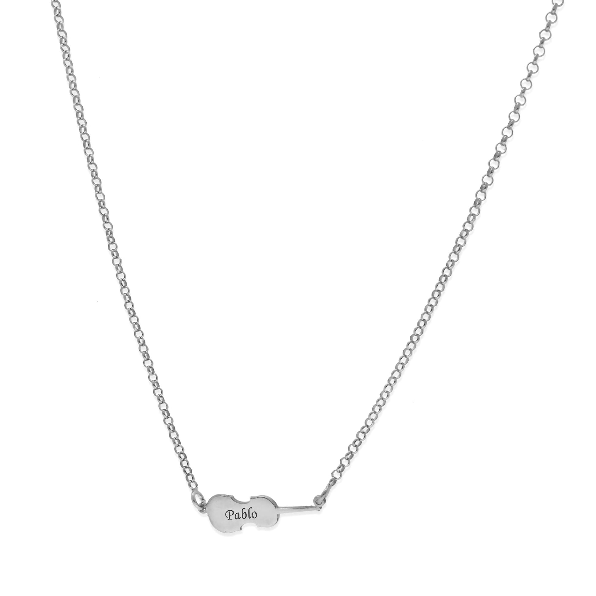 Colgante Violín en Plata de Ley 925 y baño Oro rosa 18k