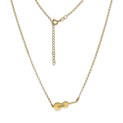 Colgante Violín en Plata de Ley 925 y baño Oro rosa 18k