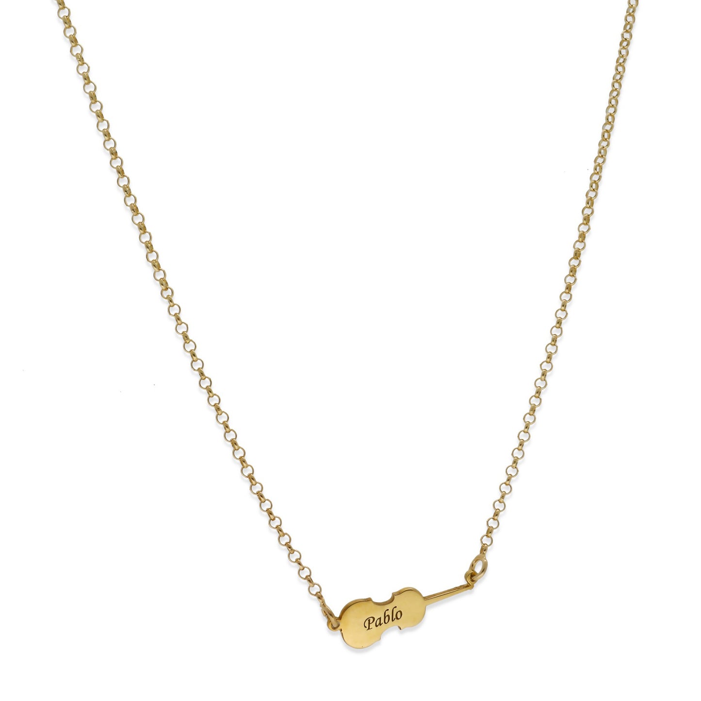 Colgante Violín en Plata de Ley 925 y baño Oro rosa 18k