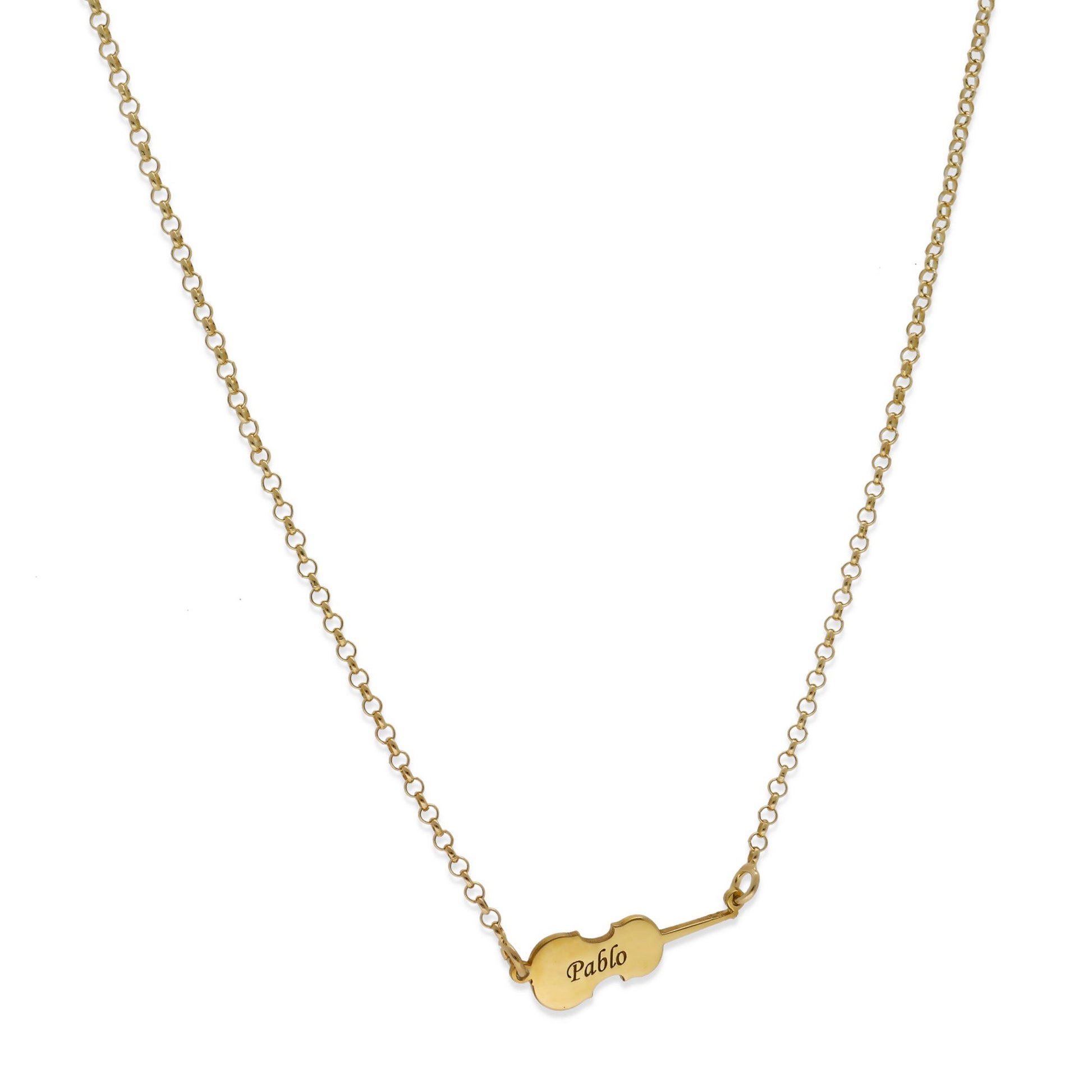 Colgante Violín en Plata de Ley 925 y baño Oro rosa 18k