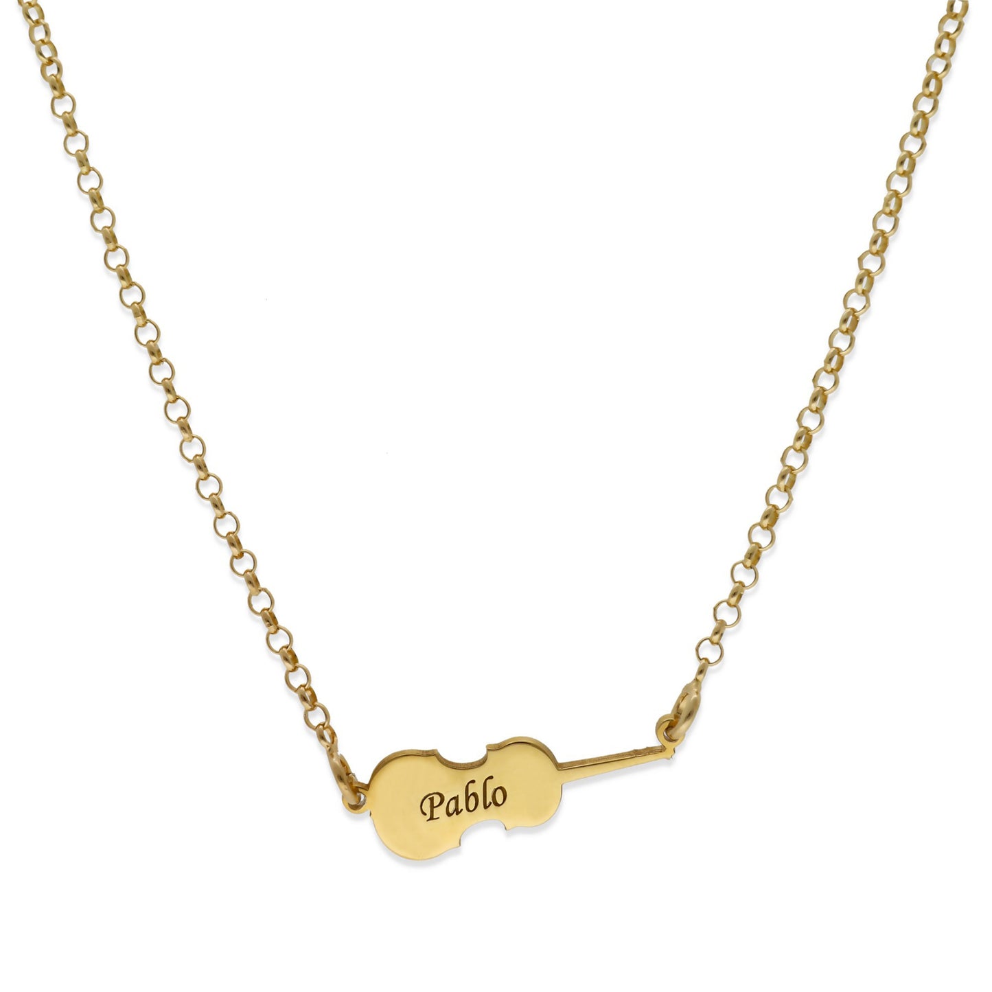 Colgante Violín en Plata de Ley 925 y baño Oro rosa 18k