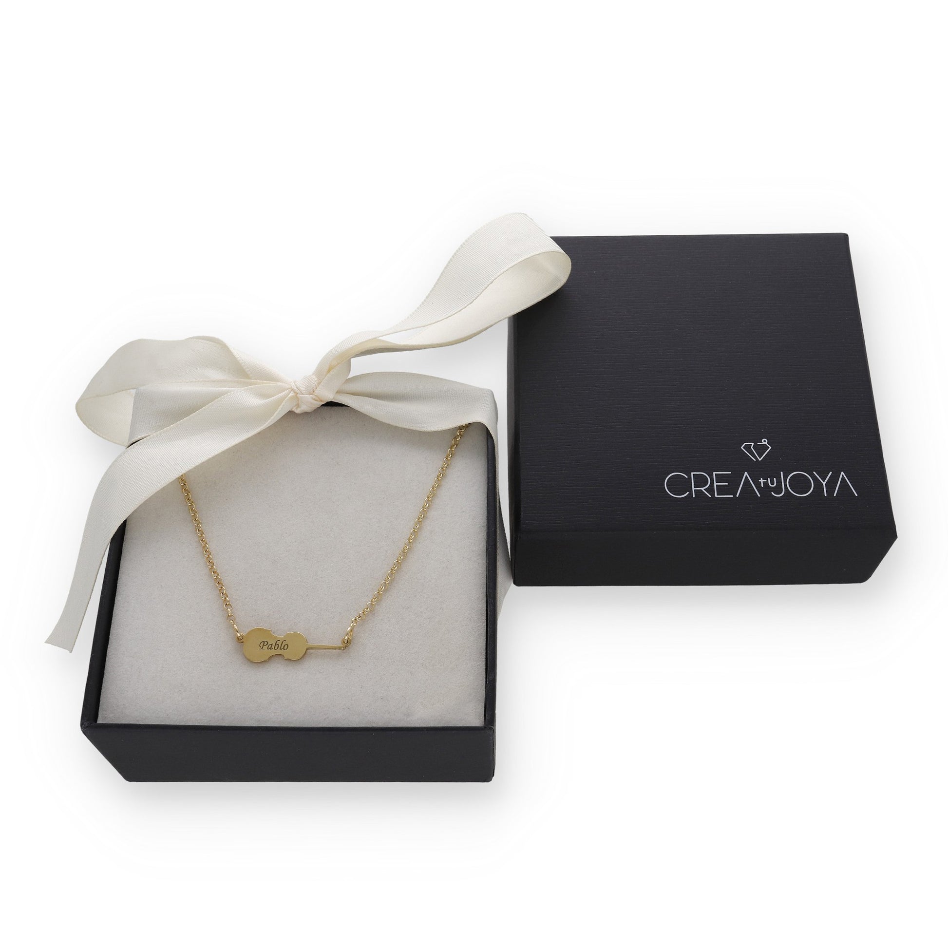 Colgante Violín en Plata de Ley 925 y baño Oro rosa 18k