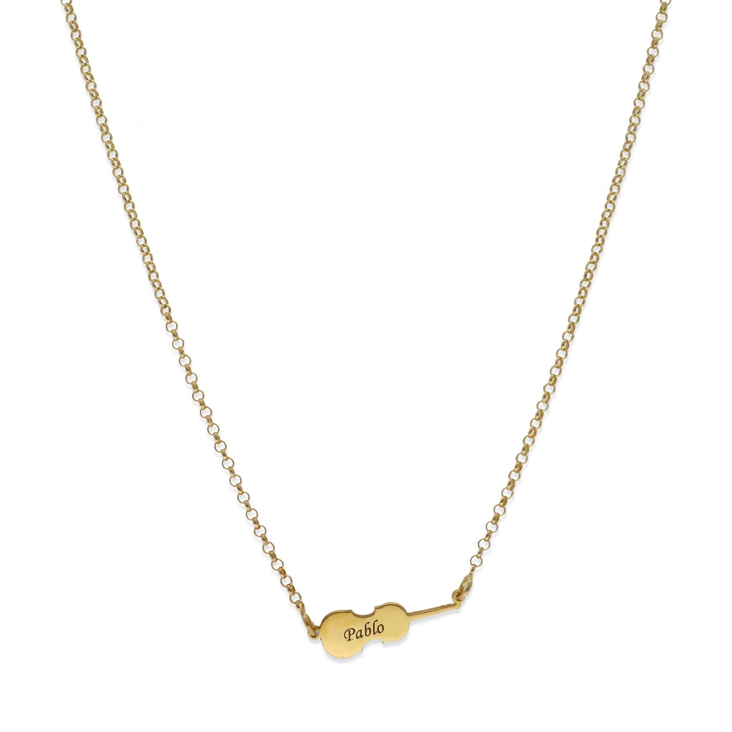 Colgante Violín en Plata de Ley 925 y baño Oro rosa 18k