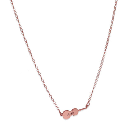 Colgante Violín en Plata de Ley 925 y baño Oro rosa 18k
