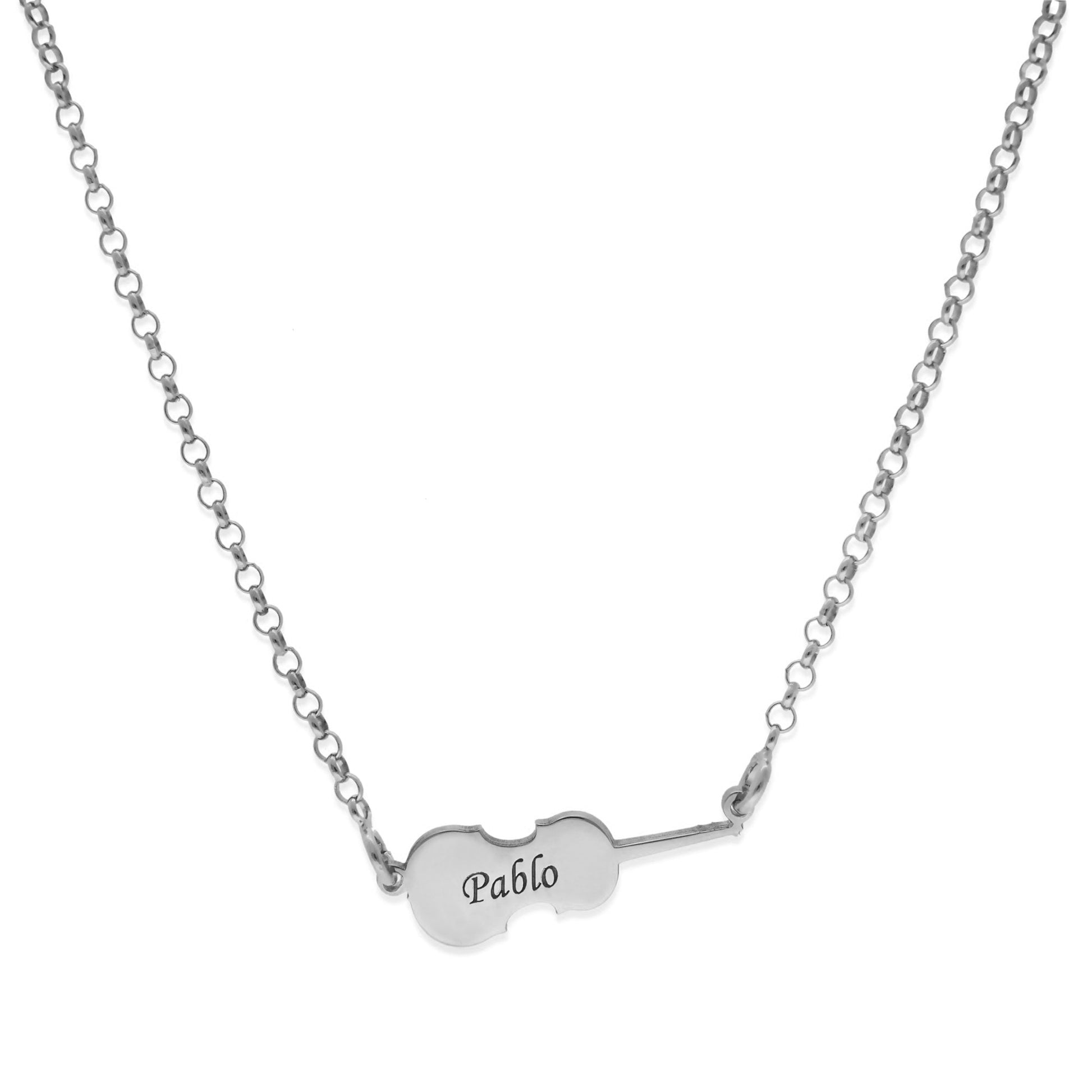 Colgante Violín en Plata de Ley 925 y baño Oro rosa 18k