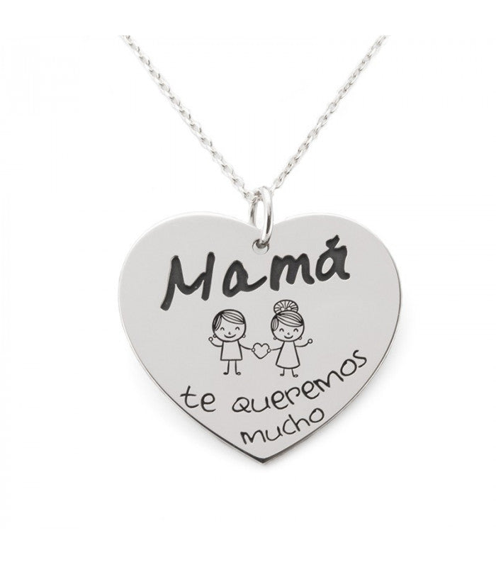 Colgante Corazón Mamá Plata 925