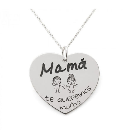 Colgante Corazón Mamá Plata 925