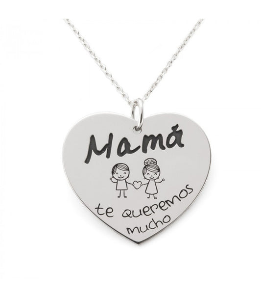 Colgante Corazón Mamá Plata 925