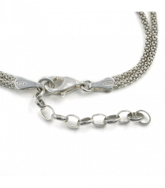 Pulsera Mano de Fátima con cadena doble