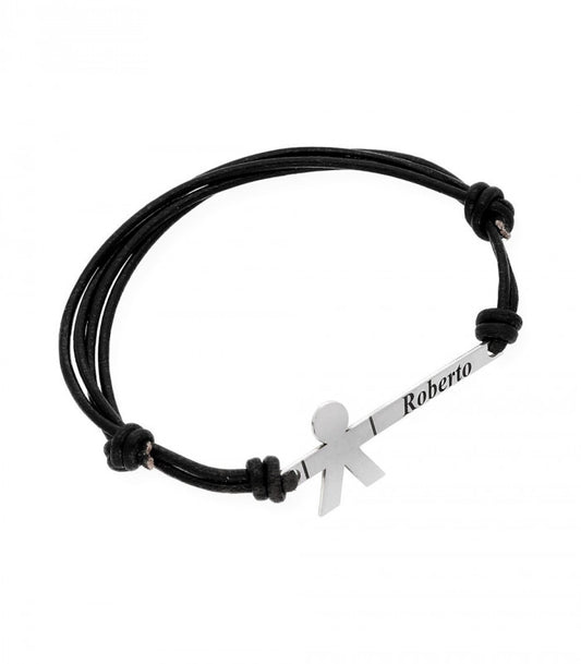 Pulsera de cuero negro Inocente niño