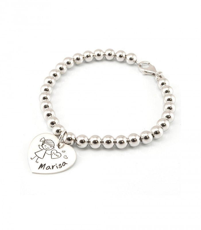 Pulsera de bolas Te regalo mi corazón Mamá