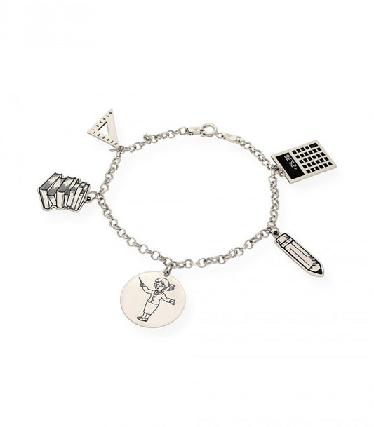 Pulsera Charms Profesora Plata 925