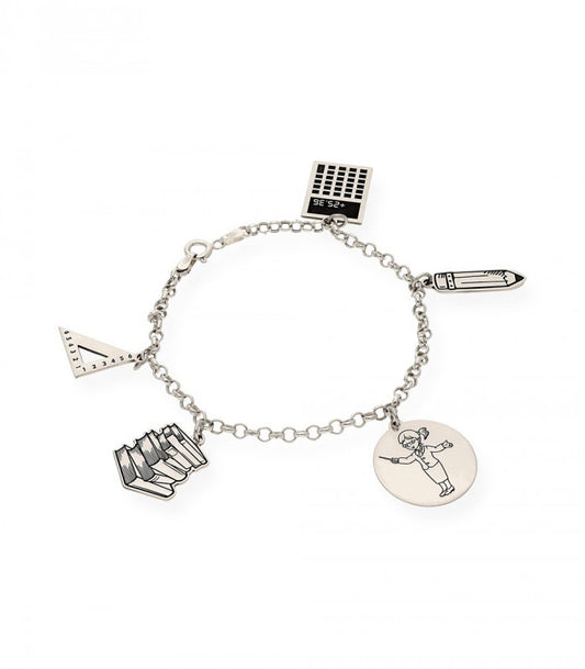 Pulsera Charms Profesora Plata 925