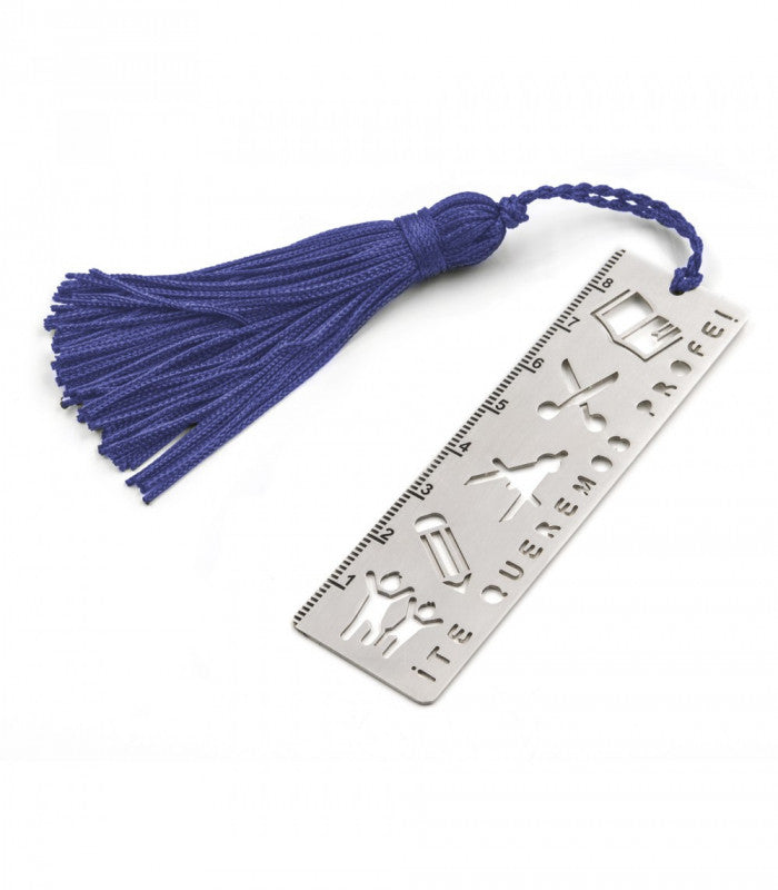 Marcapáginas para Profesor con Motivos Recortados en Plata 925