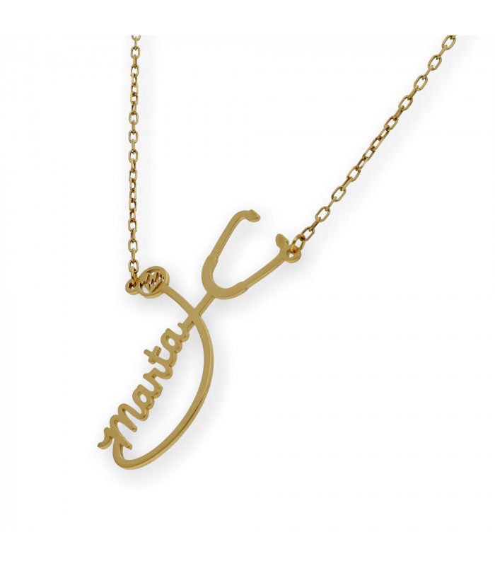 Colgante Fonendoscopio Nombre en Plata 925