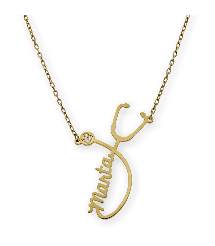 Colgante Fonendoscopio Nombre en Plata 925