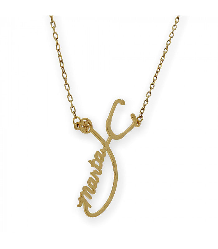 Colgante Fonendoscopio Nombre en Plata 925