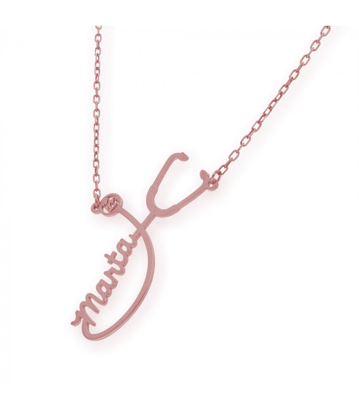 Colgante Fonendoscopio Nombre en Plata 925