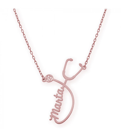 Colgante Fonendoscopio Nombre en Plata 925