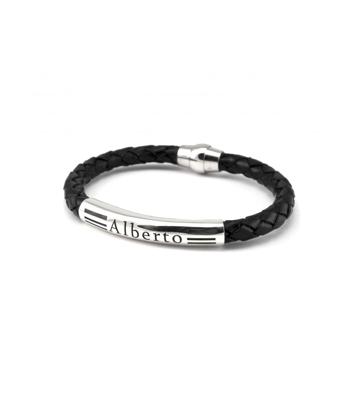 Pulsera de cuero trenzado nombre