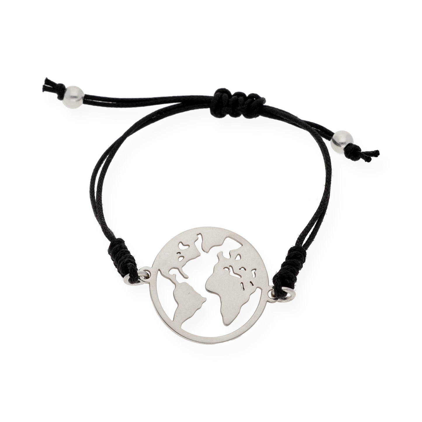 Pulsera Bola del Mundo Plata de Ley 925 Personalizable