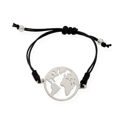 Pulsera Bola del Mundo Plata de Ley 925 Personalizable