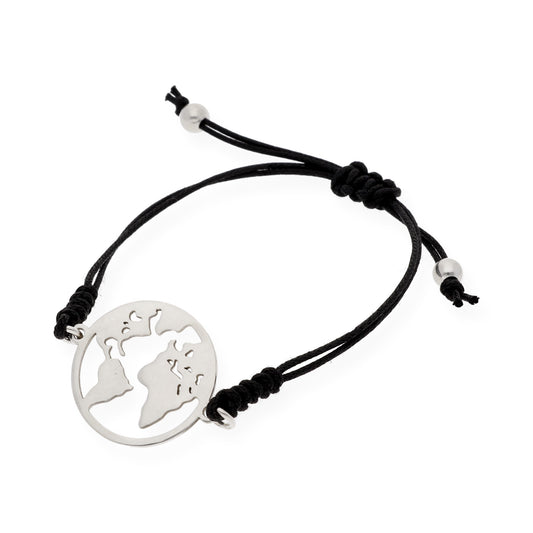 Pulsera Bola del Mundo Plata de Ley 925 Personalizable