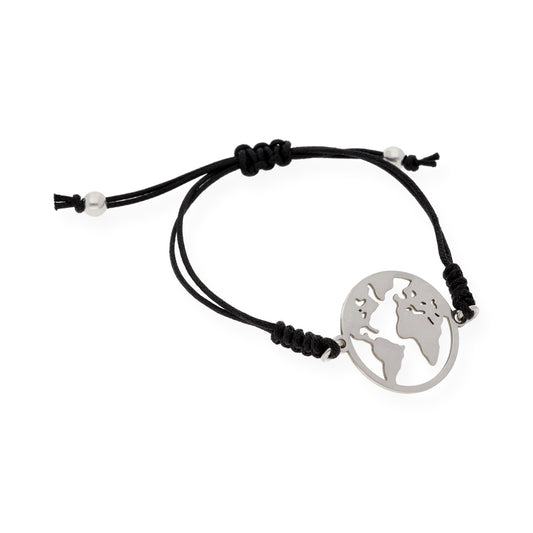Pulsera Bola del Mundo Plata de Ley 925 Personalizable