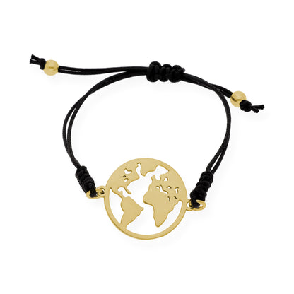 Pulsera Bola del Mundo Plata de Ley 925 Personalizable