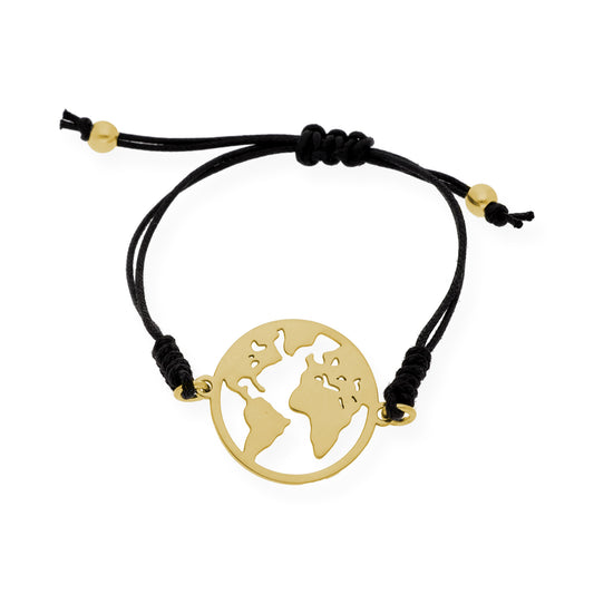 Pulsera Bola del Mundo Plata de Ley 925 Personalizable