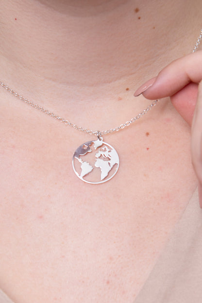 Colgante Bola del Mundo de Plata de Ley 925