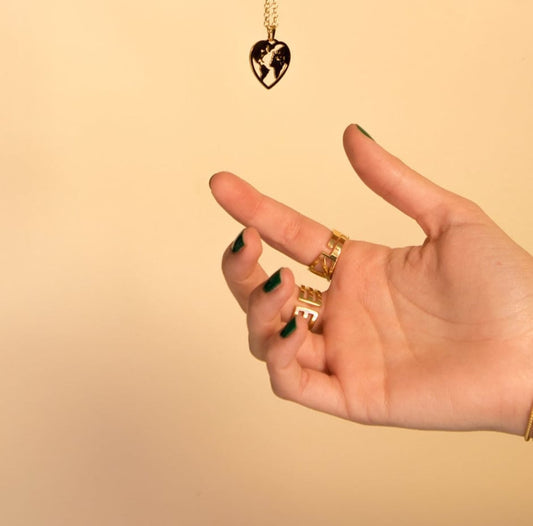 Colgante Corazón Bola del Mundo Plata 925