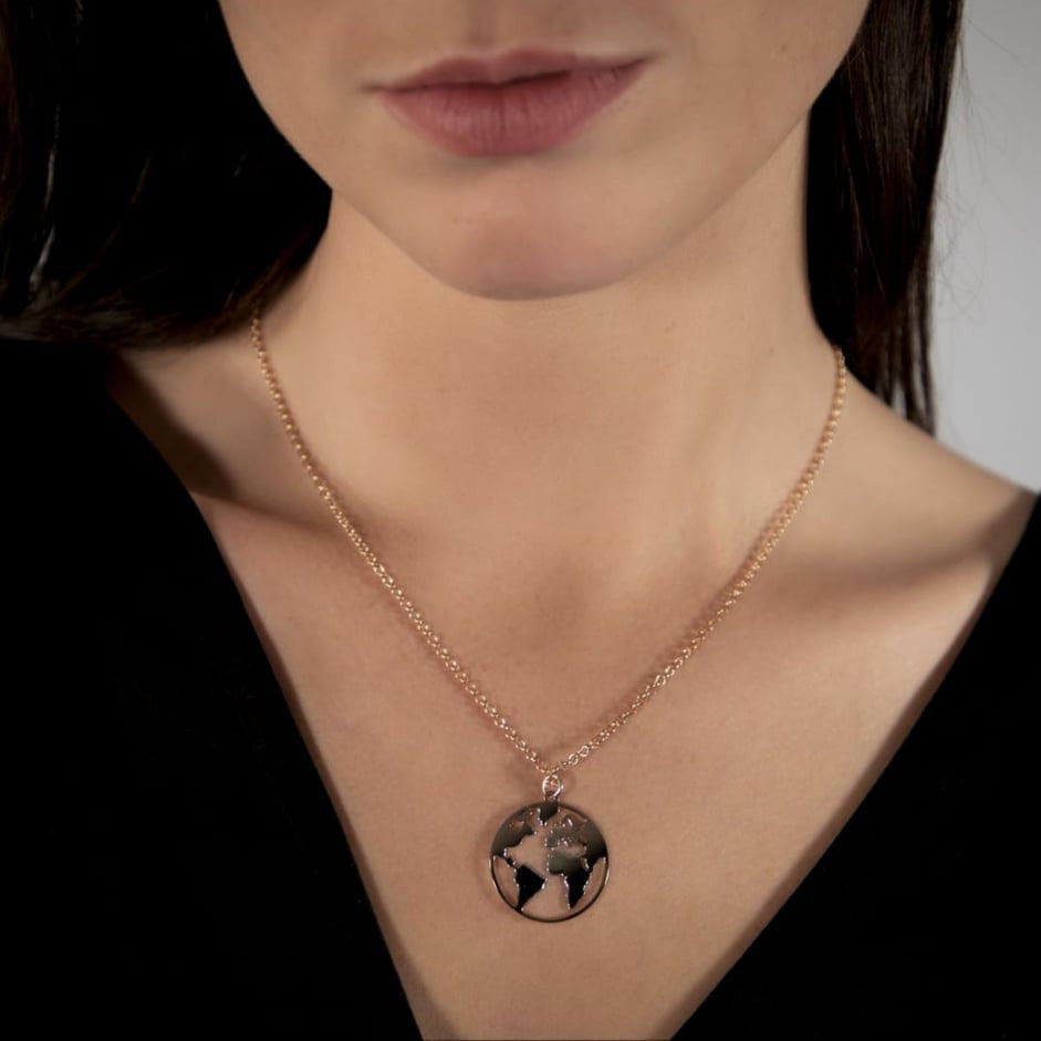 Colgante Bola del Mundo de Plata de Ley 925