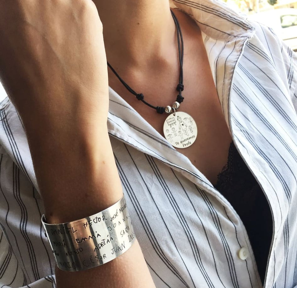 Pulsera de Plata para Profesoras Personalizable