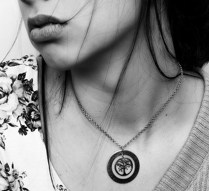 Colgante Árbol de la Vida Dos Aros Personalizado Plata 925
