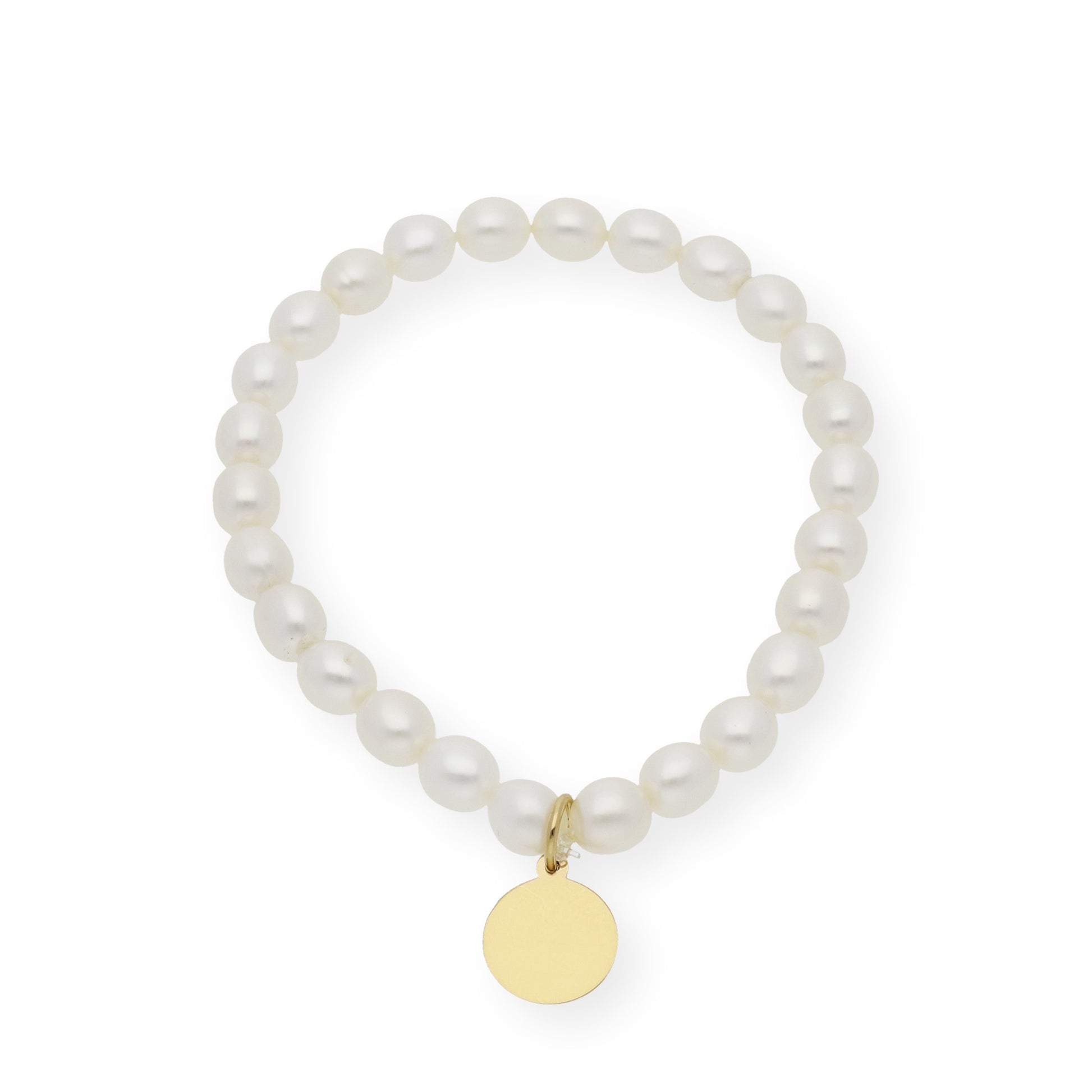 Pulsera de Perlas para Comunión con Medalla de Angel